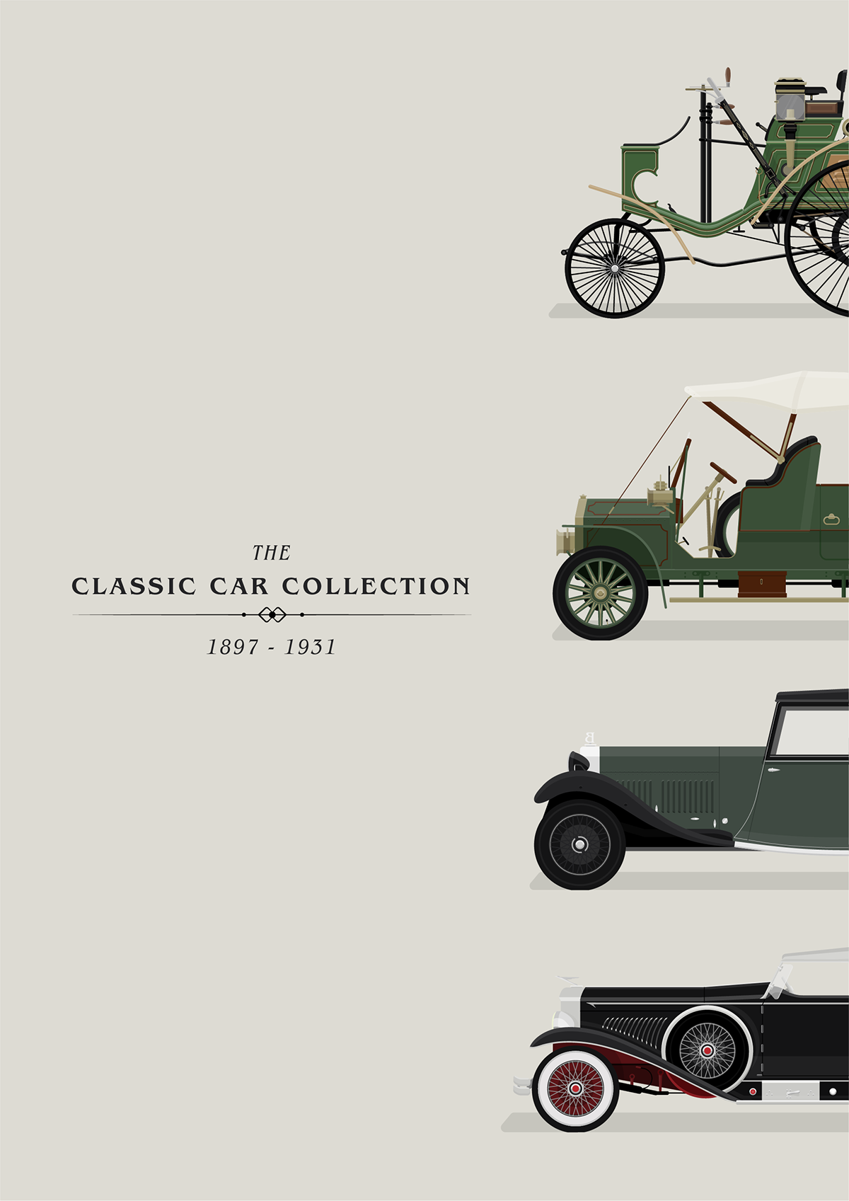 Classic Cars ILLUSTRATION  advertisement bentley rolls royce Benz vintage cars Cars transportation Car Illustration