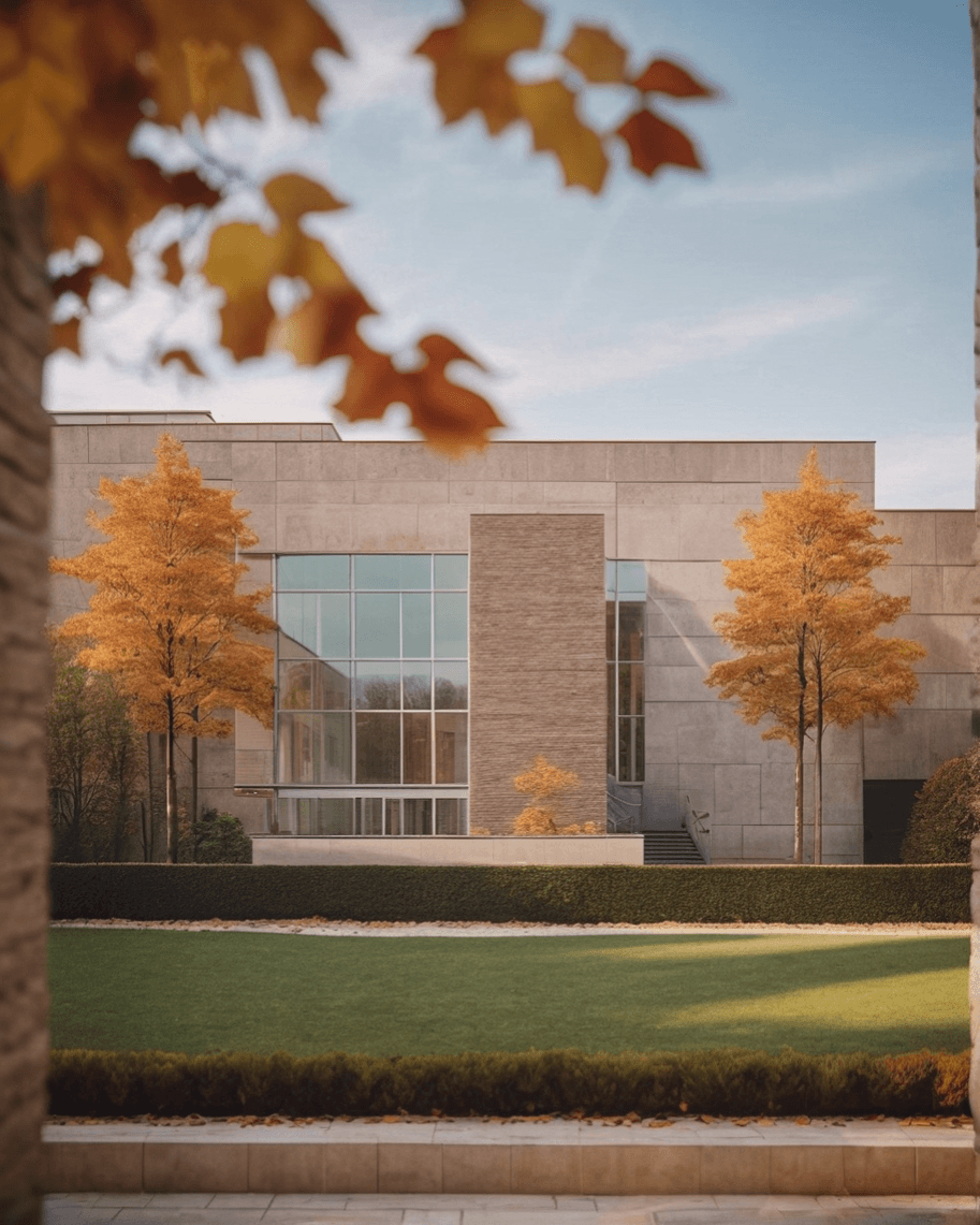 building library autumn design architecture Granite