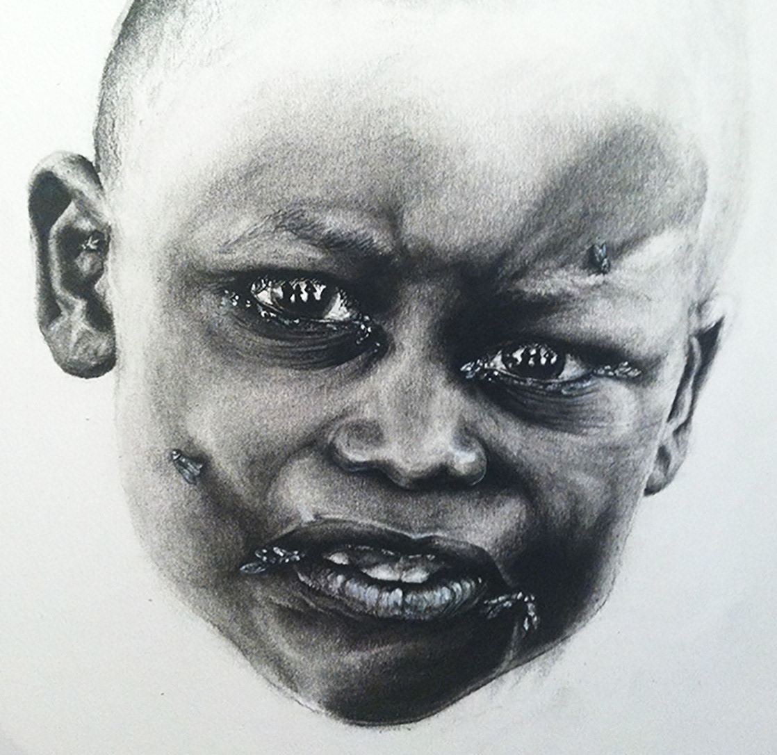 Little Boy africa kenya sketch charcoal pencil