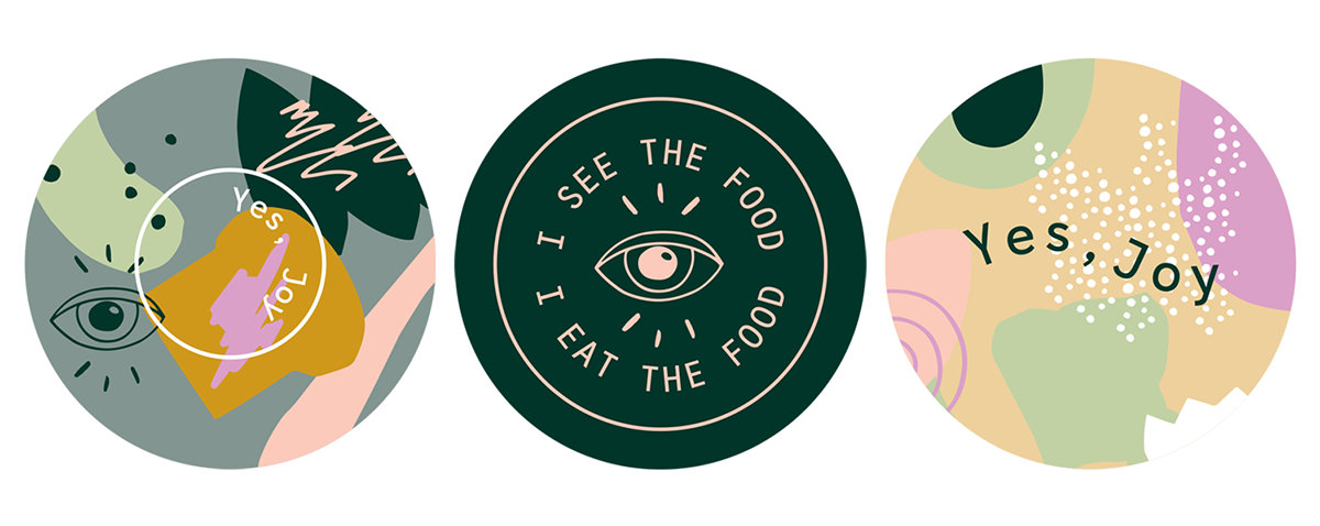 Food  caterer sticker business card Website logo pattern eat