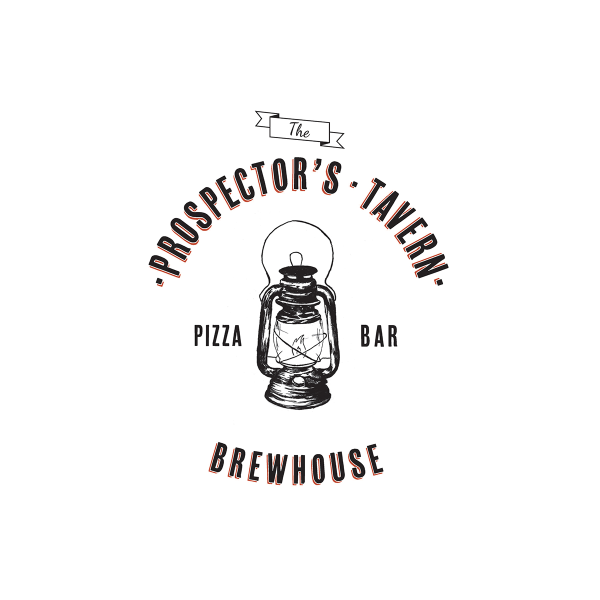menu Pizza beer Brewhouse visual identity Colorado prospector Tavern logo restaurant