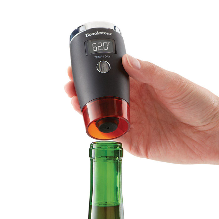wine Merlot automatic preserver pump chrome Gadget brookstone design tech