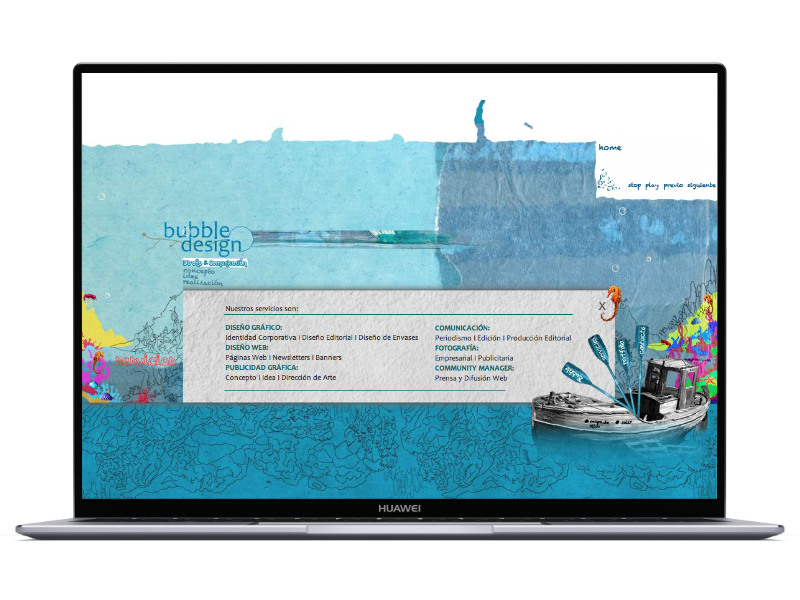actionscript 2.0 Adobe Flash Diseño web estudio de diseño fondo del mar