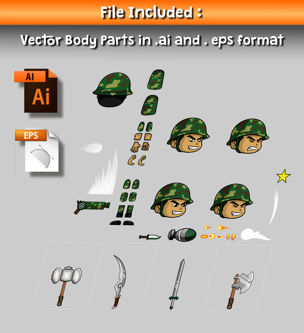 army soldier shoot police Military game free download Character Sprite