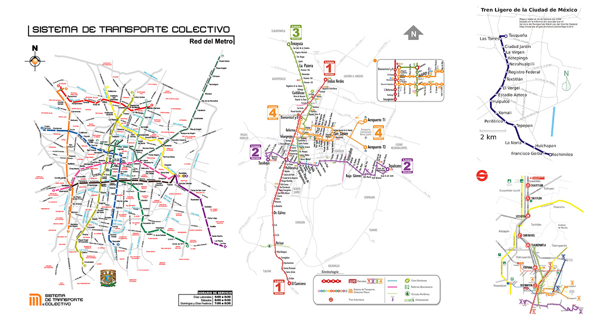 Mexico City Public Transport Map on Behance