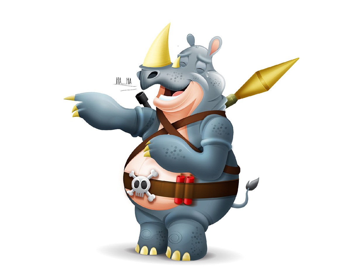 animal charcter chef cute charcter Fighter play card rhino character serag basel حمزة نمرة 