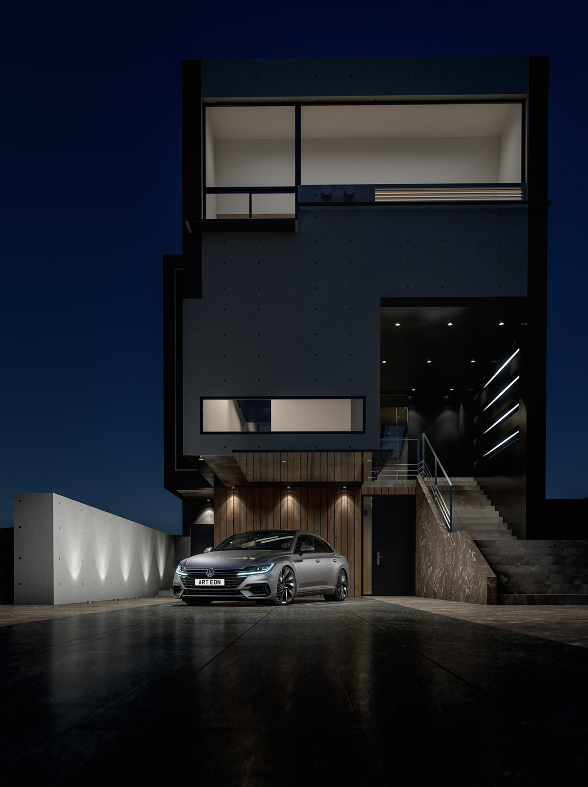 3D architecture Arteon automotive   car Real Render rendering vray VW