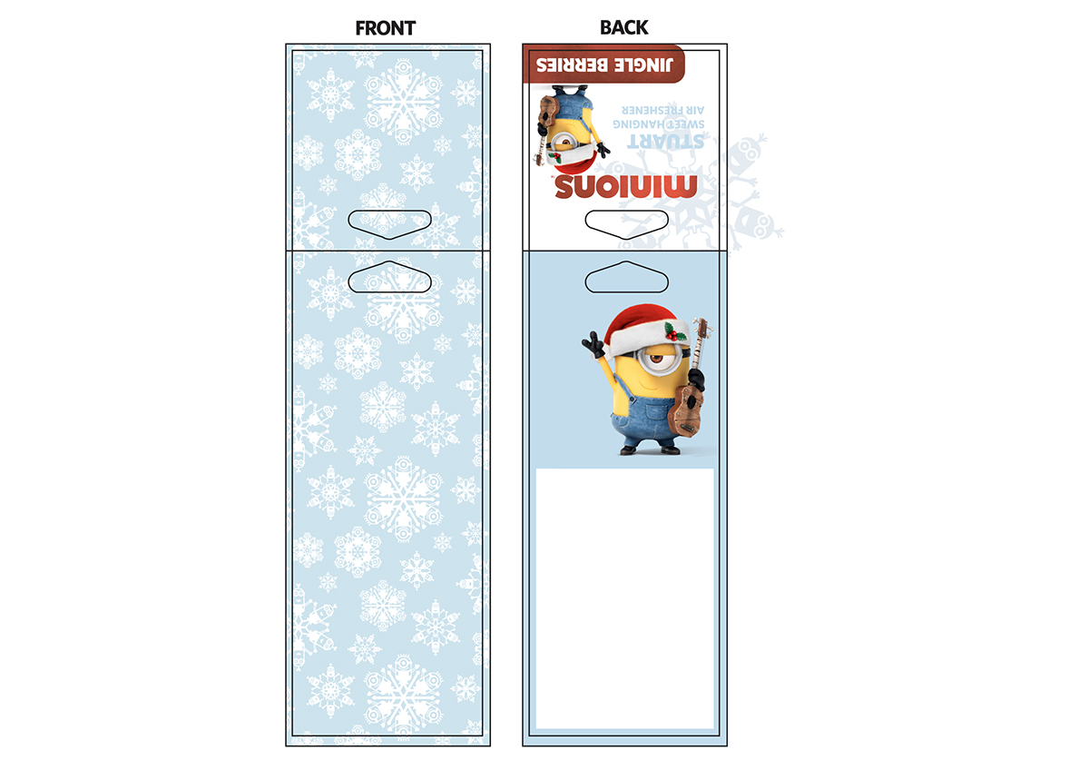 minions Christmas yellow snowflakes blue Airfreshener scents