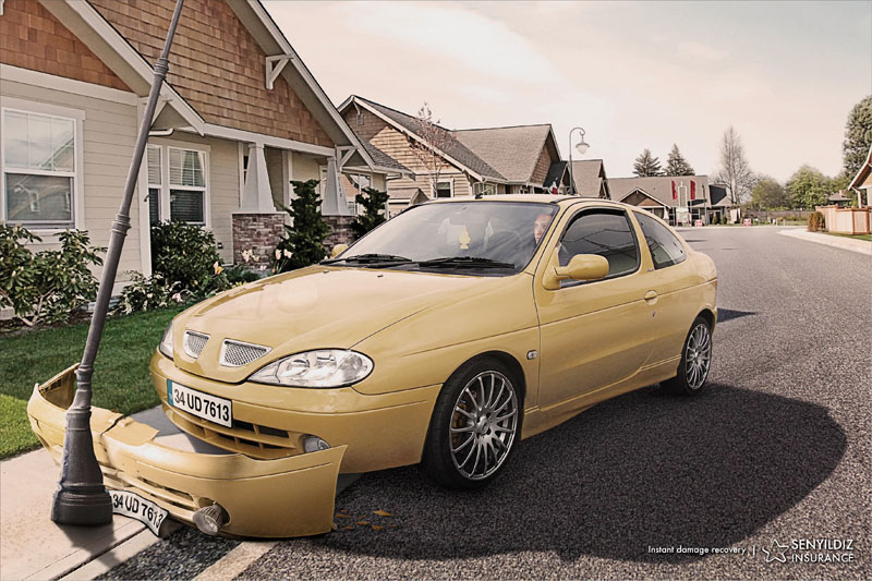 insurance banking car Crush manuplation eurobest print campaign bumper