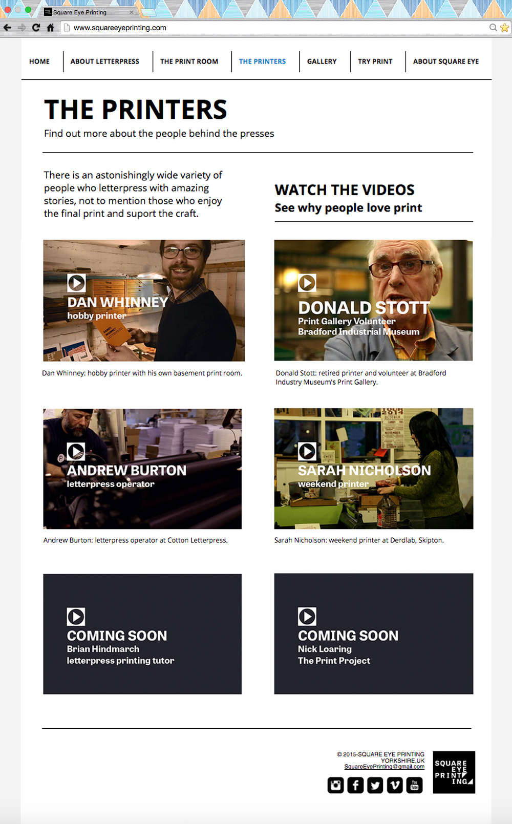 letterpress Documentary  Audience development Square Eye Printing yorkshire printmaking printer video content digital