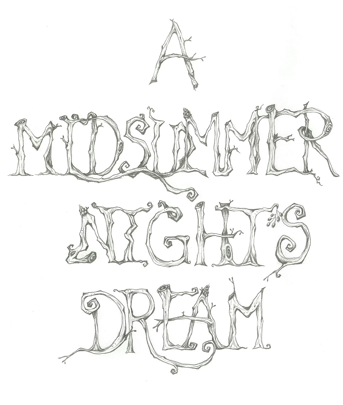 shakespeare poster midsummer a midsummer night's dream hand drawn sketched hand-drawn