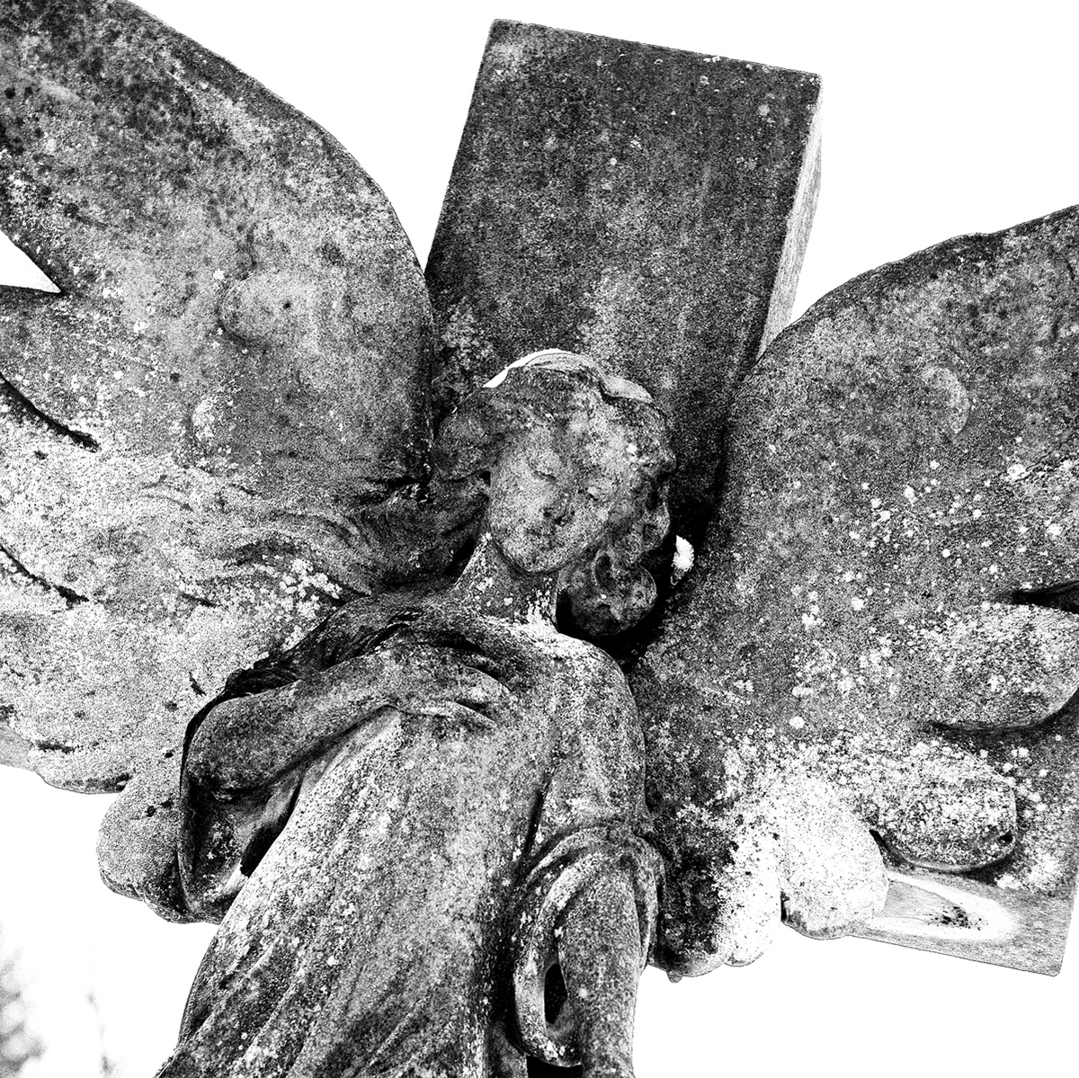snow angel stone grave cemetery