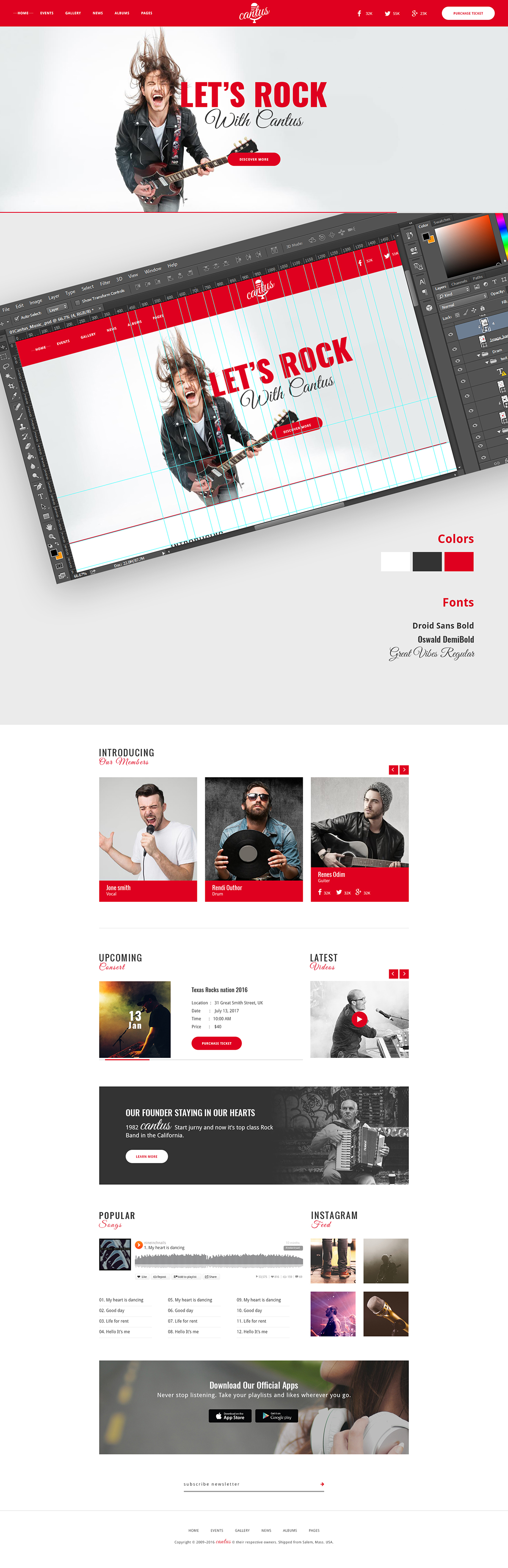 Musical band song Audio psd template Sound Cloud Theme