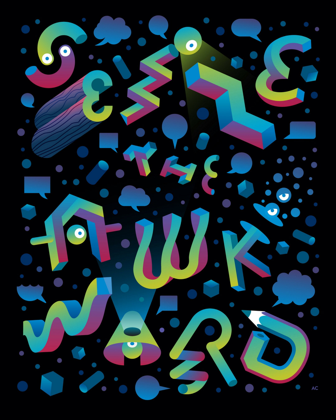 seize the awkward campaign mental health depression anxiety poster lettering typographic type
