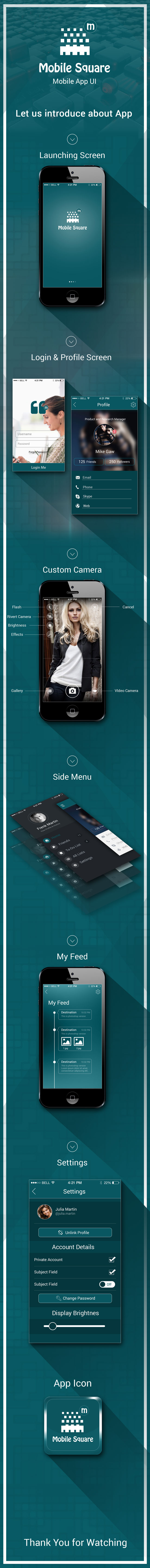 Mobile app UI app iphone android application ios7 iPad psd