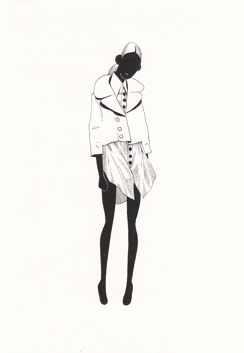 inktober girl woman Fashion  design sketch black and white beauty artwork cute