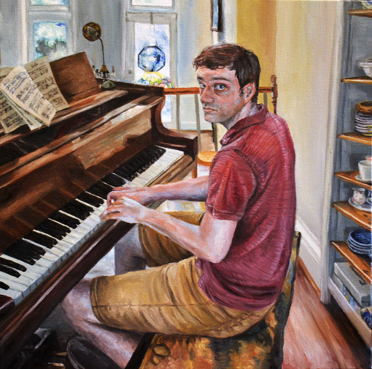 chris Oil Painting Piano portrait Portraiture