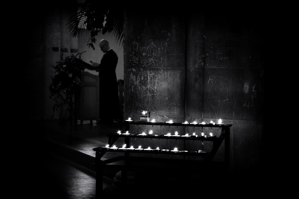 black and white church dark light mood mystery Photography  Shadows