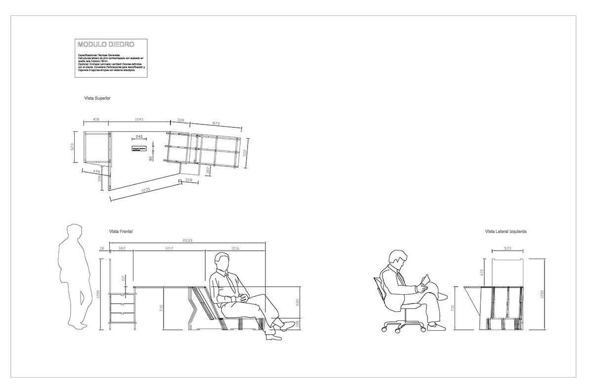 mobiliario coworking Colaborativo oficina espacio plywood araucoply