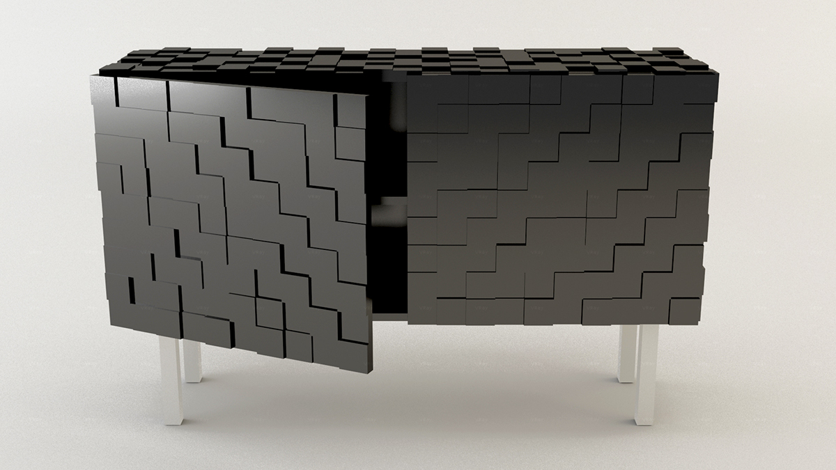 mozaic cabinet furniture andrei otet square minimalist