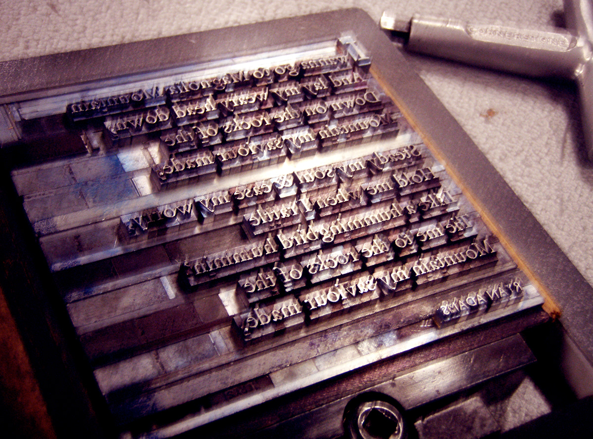 letterpress woodblock metal press Christmas card cards wood type typographic xmas