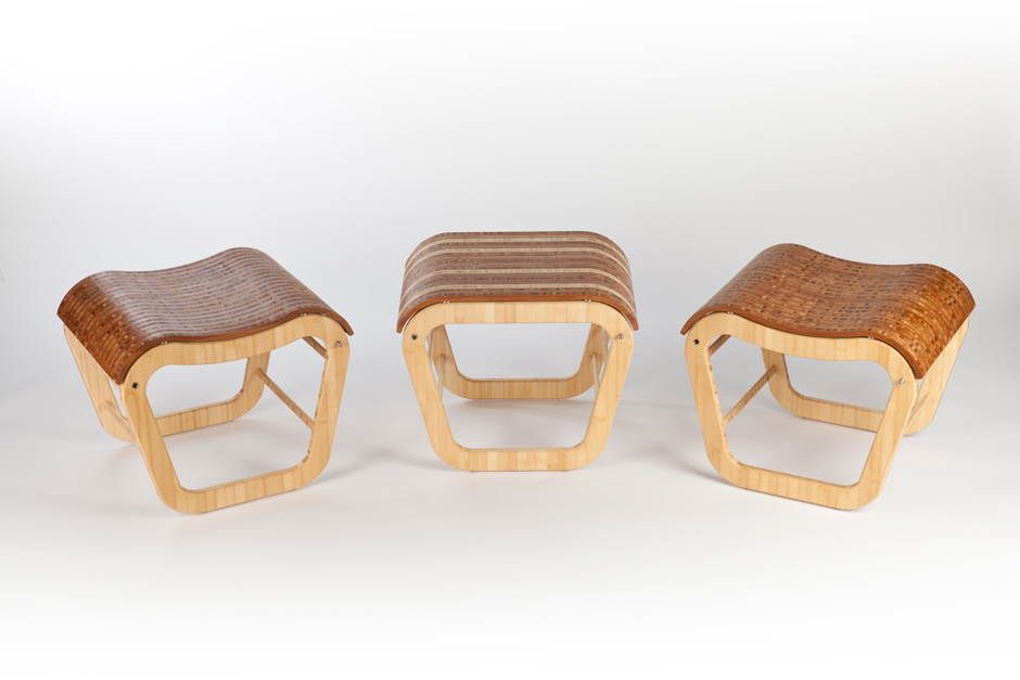 stool table Sustainable bamboo plywood contemporary handmade