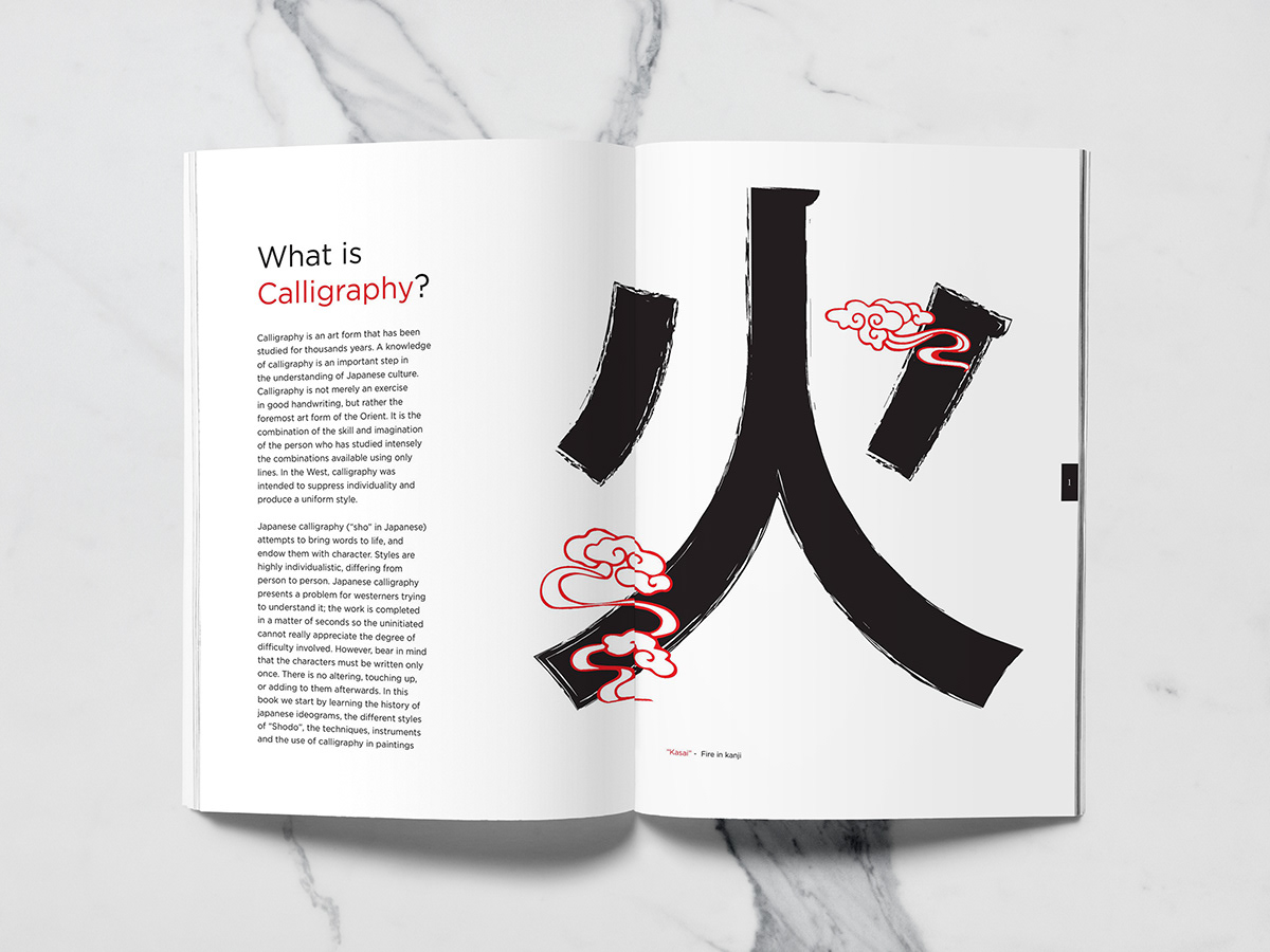 book Calligraphy   design art japanese Shodo magazine editorial design  book design editorial