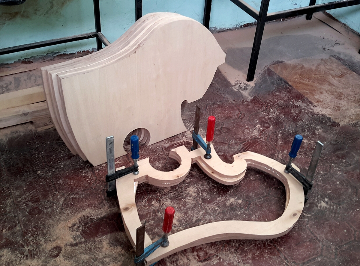 wooden toy rocking-horse plywood bull goat Cat dog