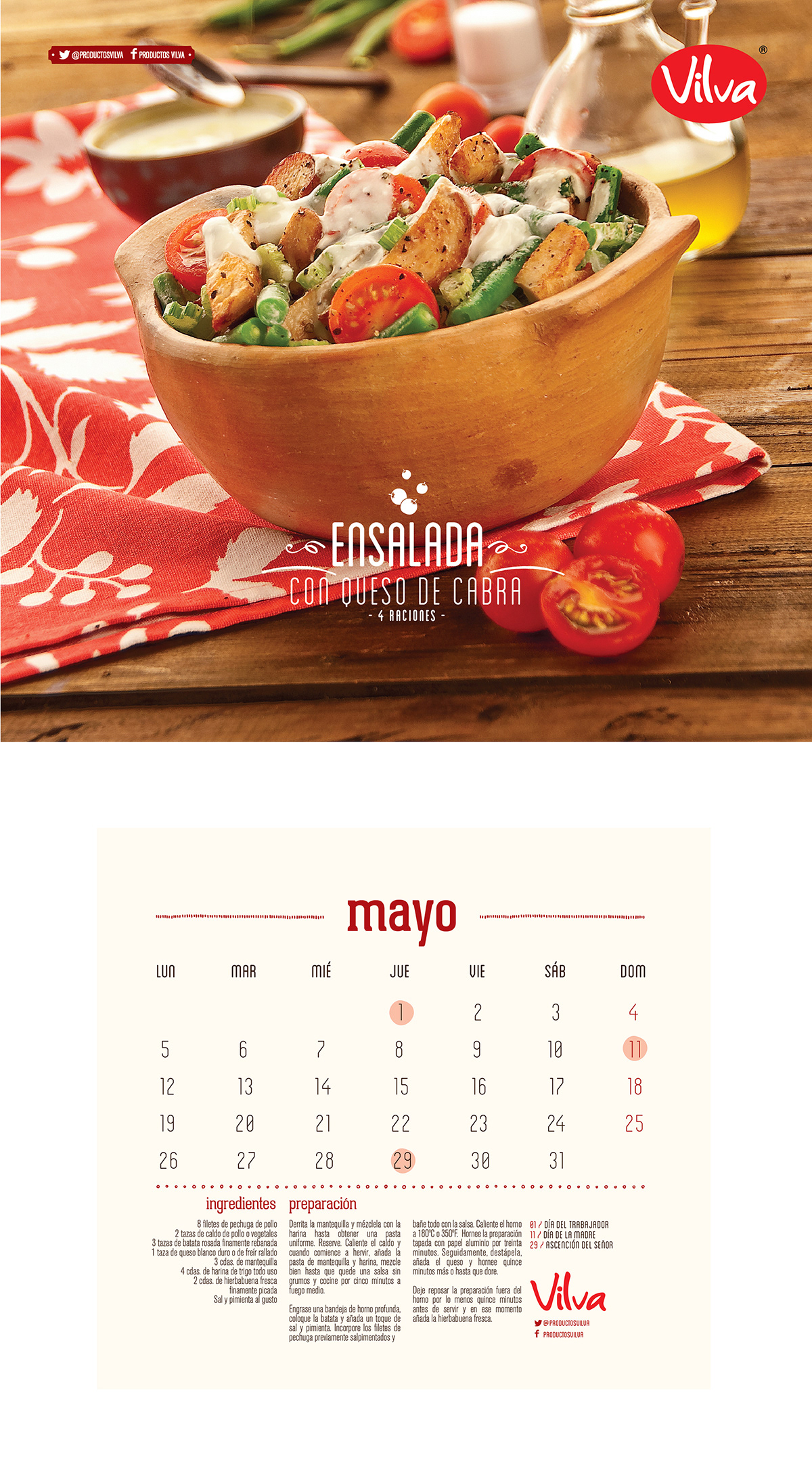 calendar food photography red chicken recipes design coloring