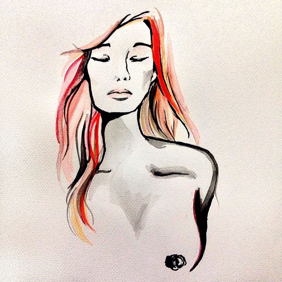 women woman watercolor girl paint abstract nude