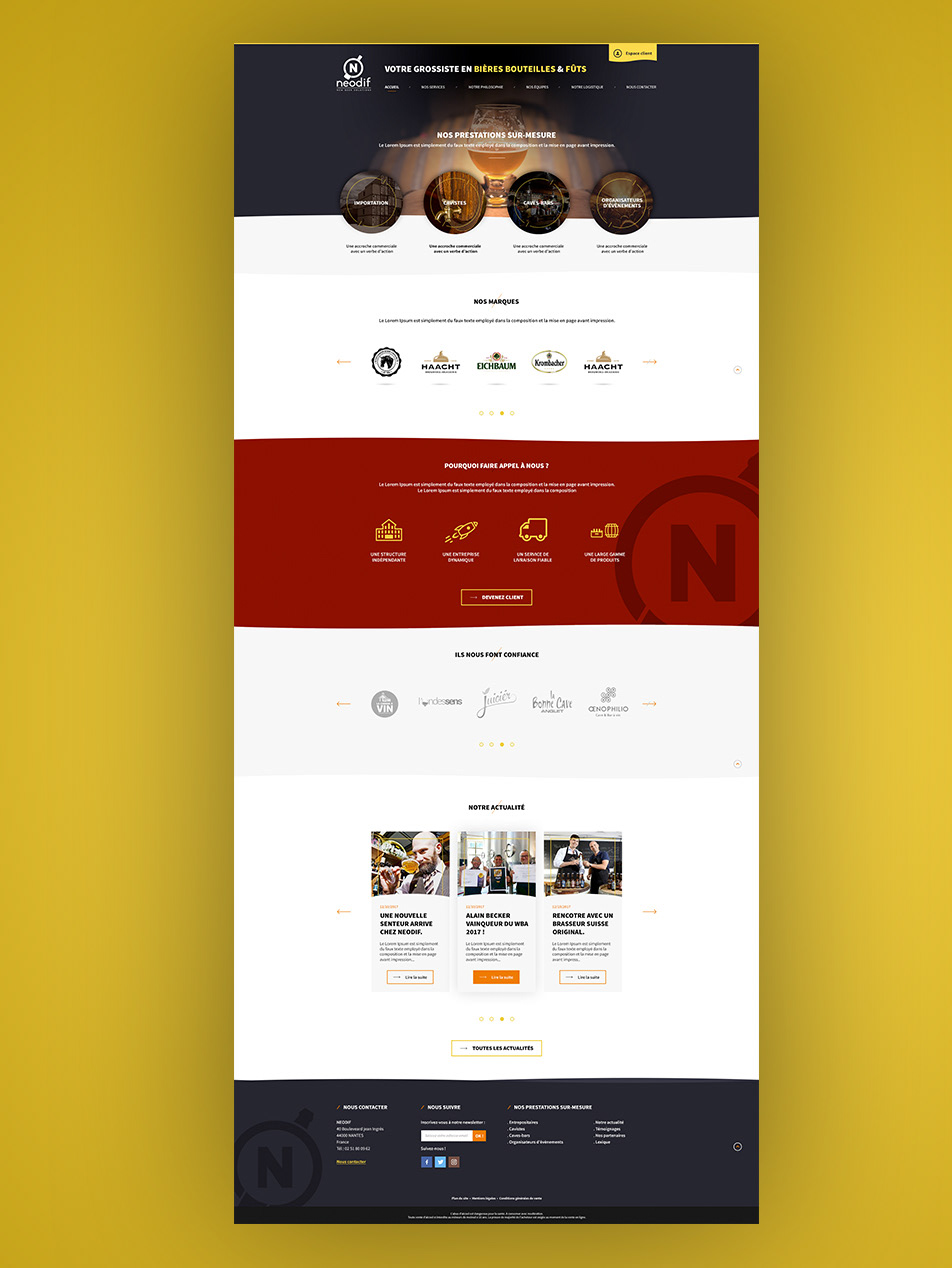 beer Webdesign Interface UI orange clean corporate
