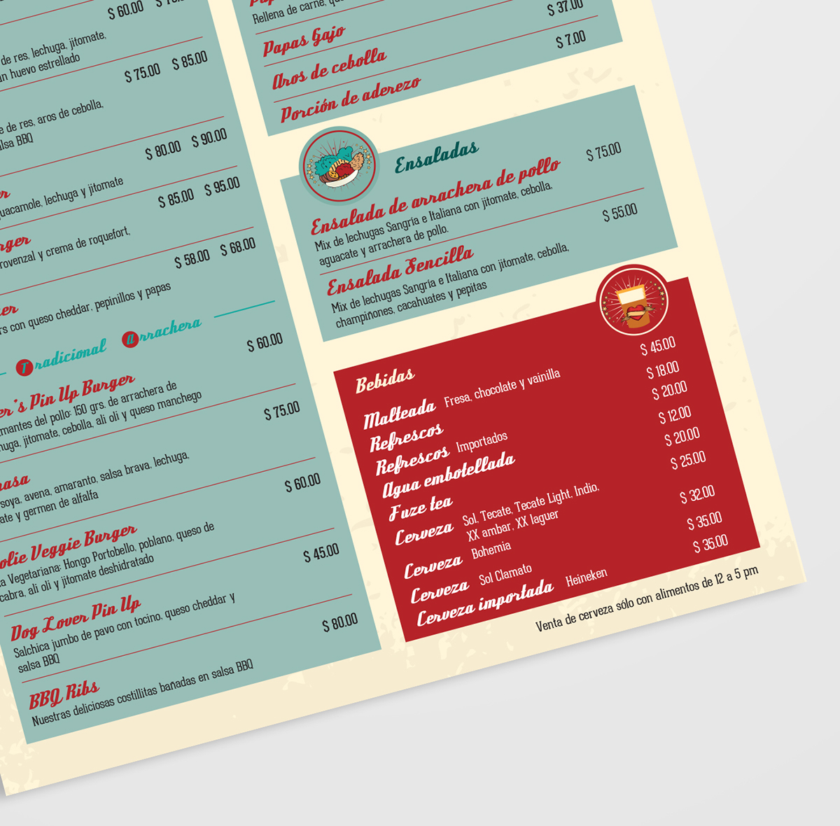 restaurantes diseño menu Diseño editorial postales
