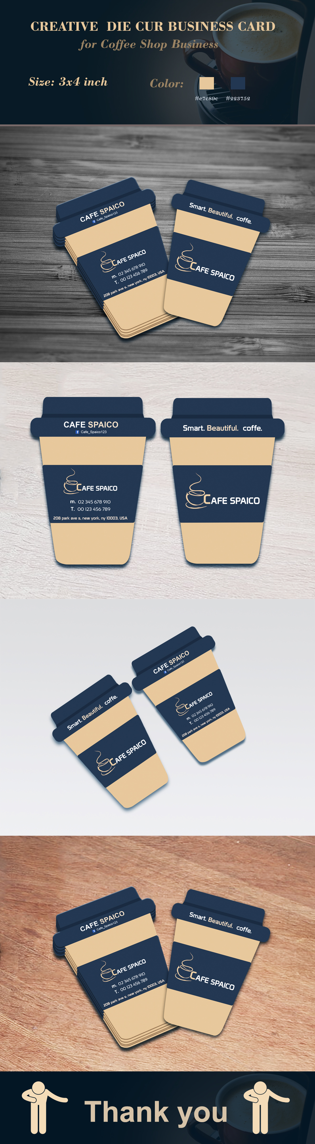 creative business card Coffee business photoshop Unique