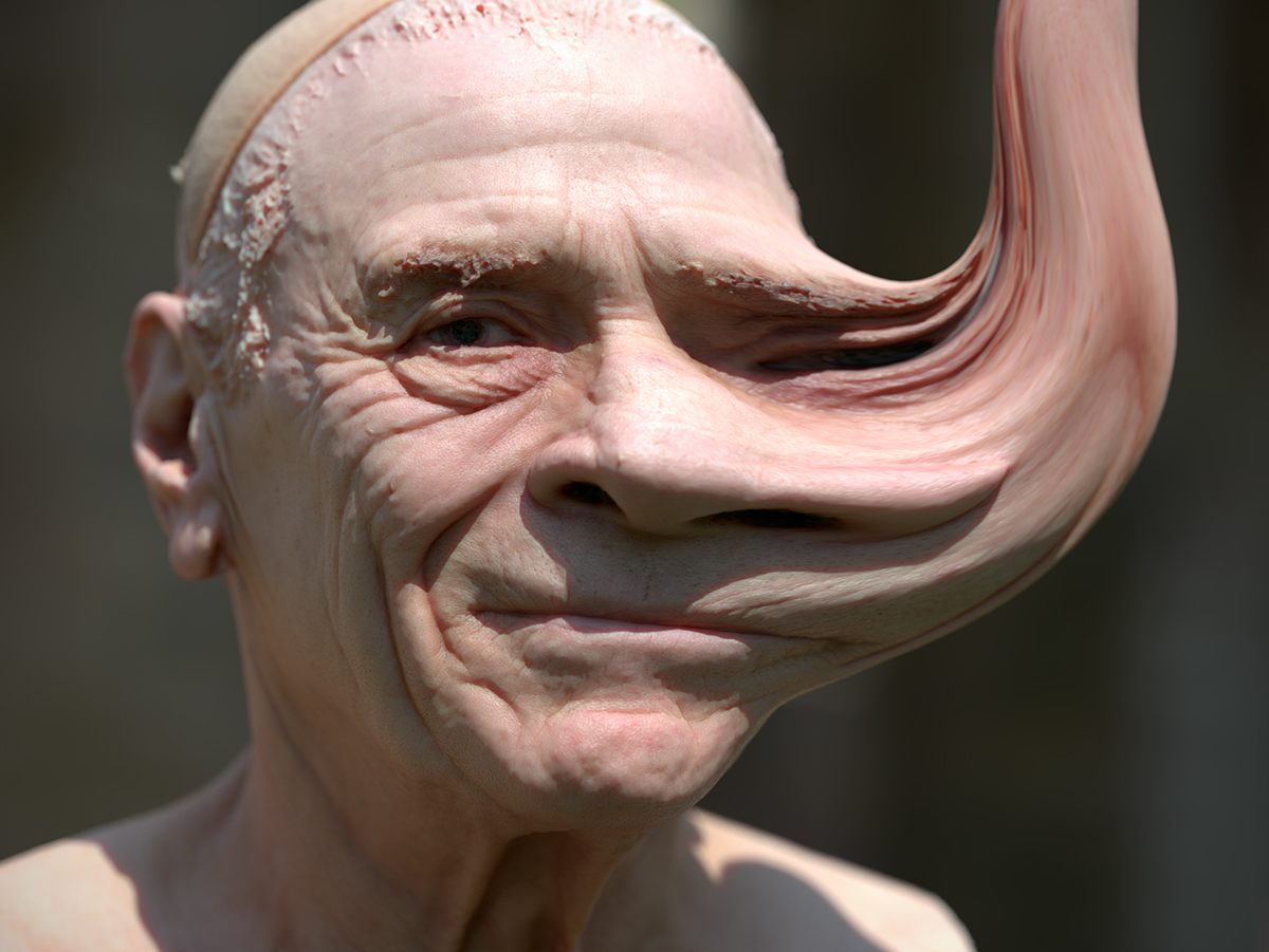 3D arnold Render photo face Miserable 