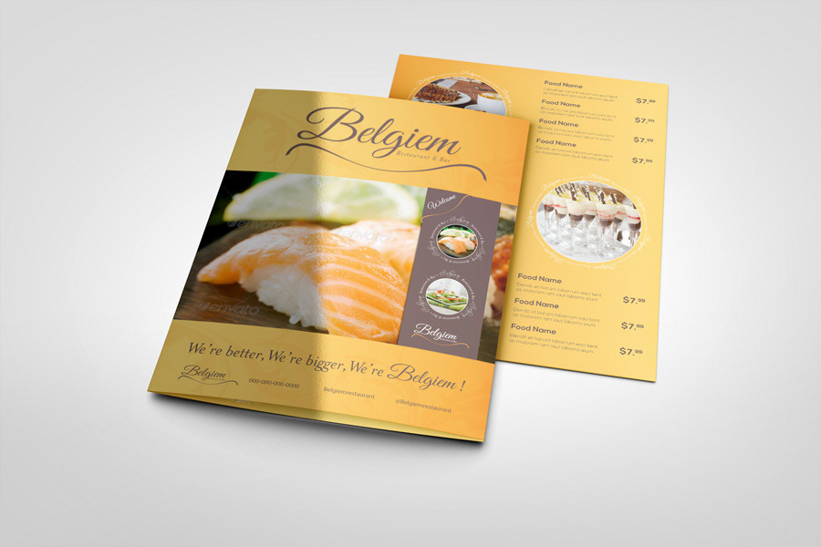 a4 bewery brochure clean drinks Food  InDesign letter menu Pizza restaurant stylish template wine