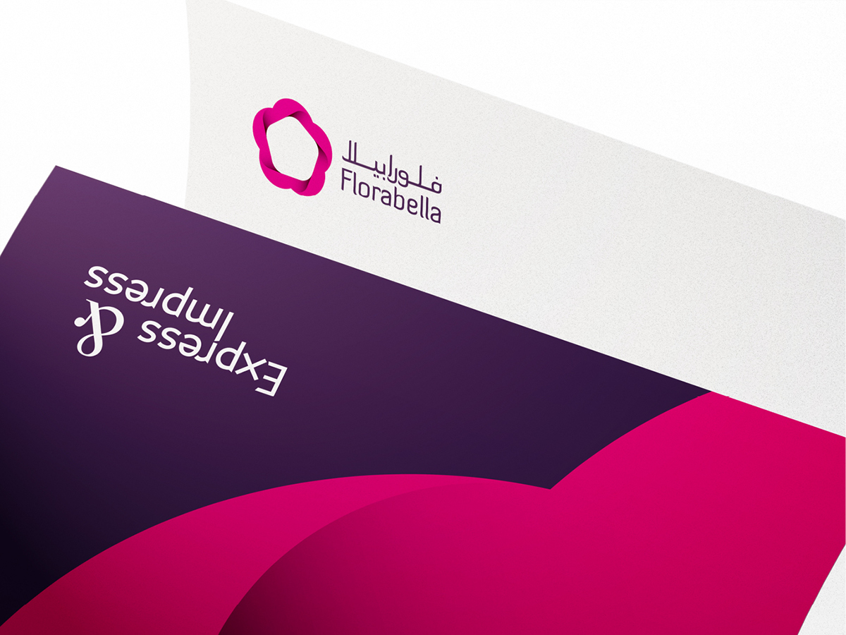flower identity brand business card letterhead riyadh KSA Arab UAE dubai Corporate Identity Logo Design colorful Stationery shop