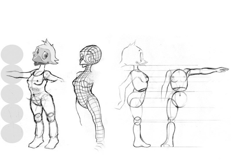 leopoldina 3D sketches Character