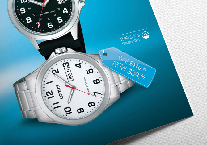 Point of Sale Watches consumer brochure Retail colour brochure print sale poster