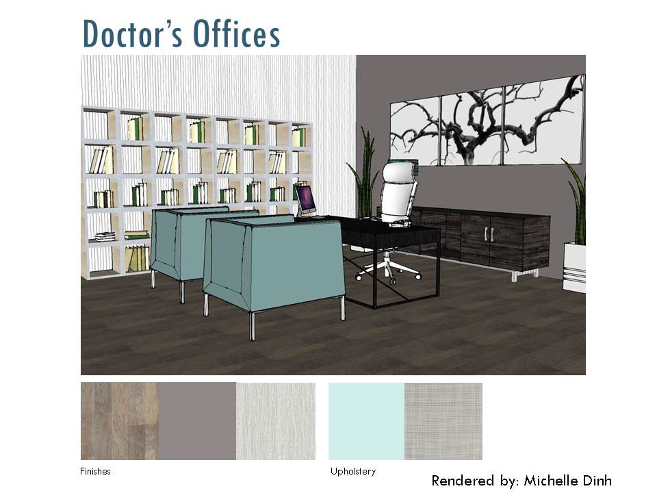 health care ADA Military clinic physical therapy Sketch up rendering Space Planning interiordesign commercial