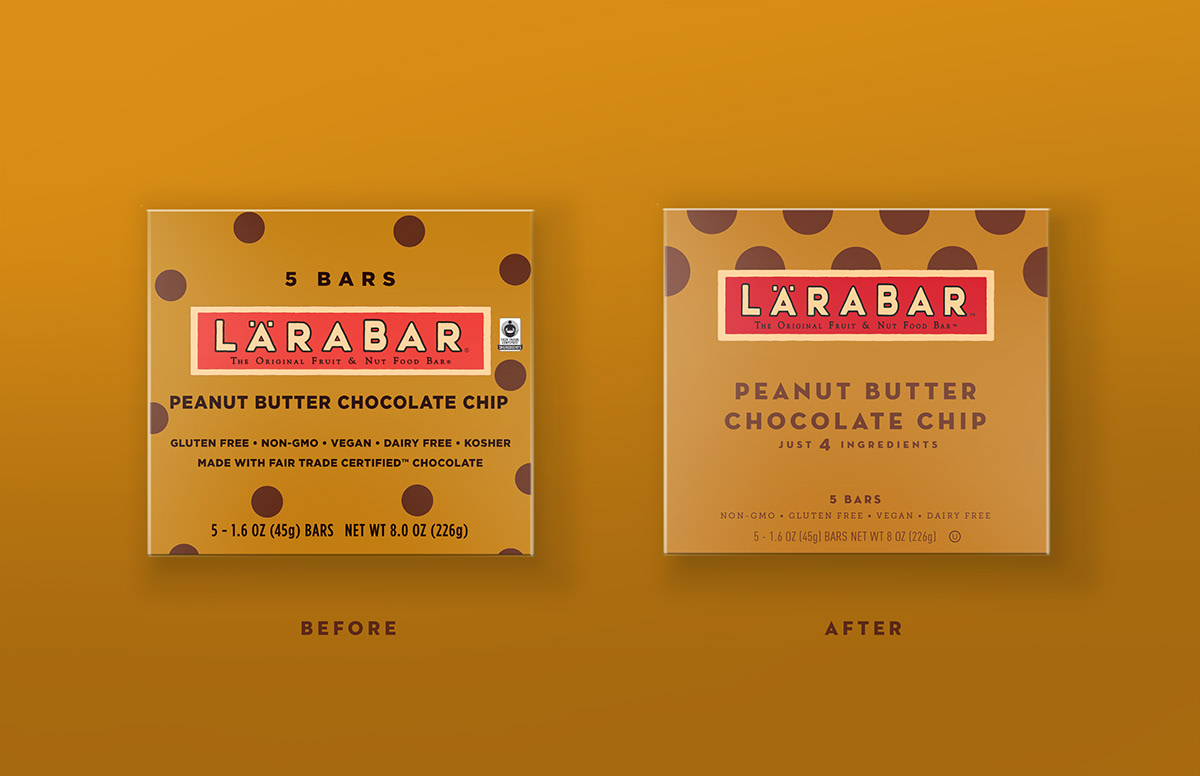 Advertising  Brand System branding  design Food  Larabar package design  Packaging Packaging redesign simple real joyful