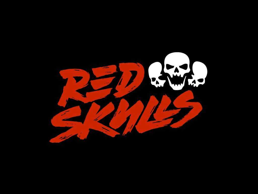 skull skulls vector edm red Logotype brushpen