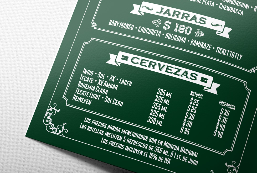 Logotype business card menu letterhead bar