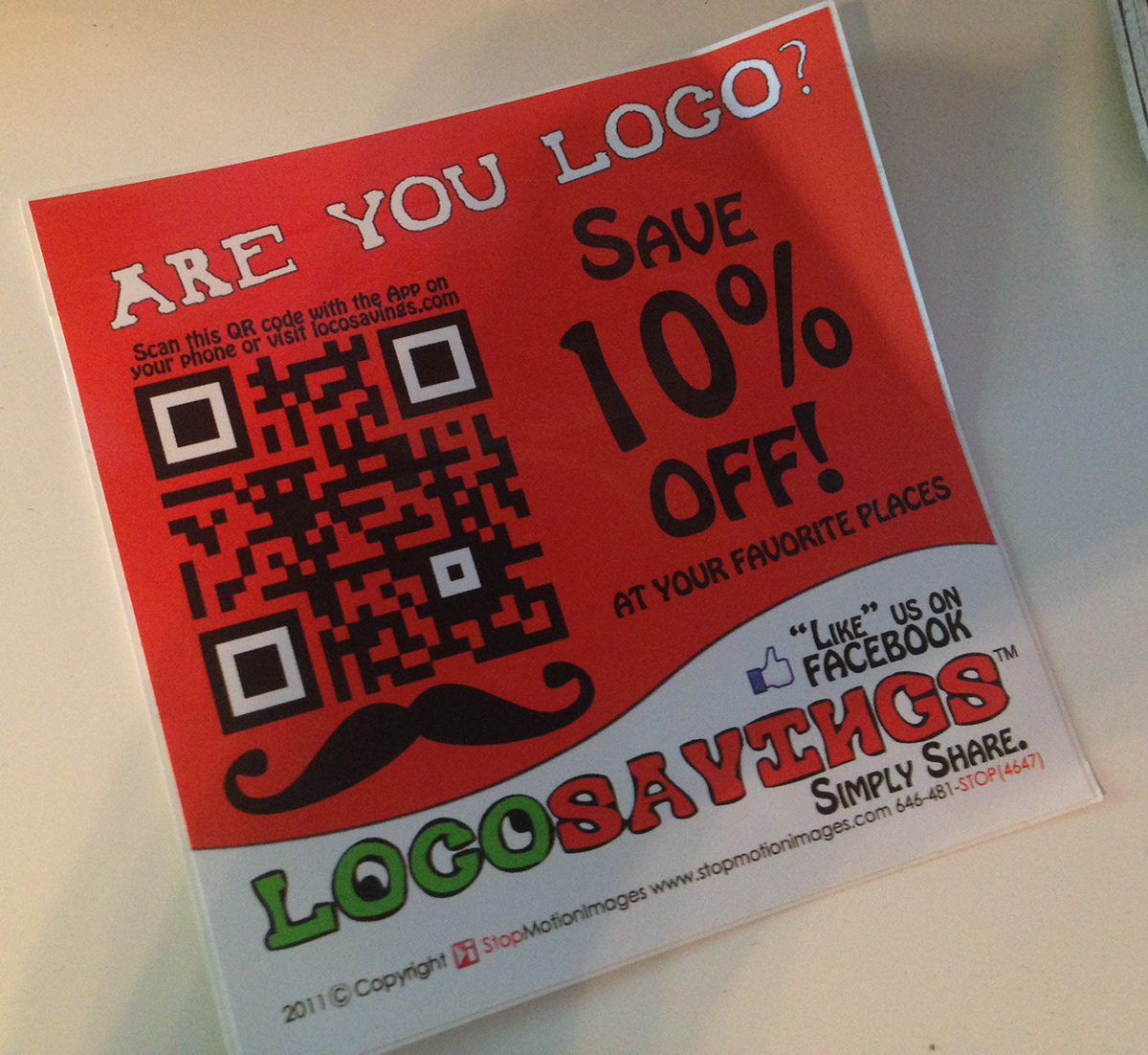 discount card discount COUPON squirrel mustache loco savings plastic card QR Code Shark Week