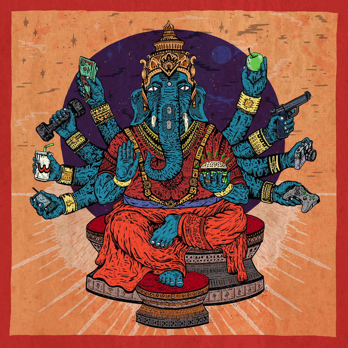 LTa lower than atlantis God indian elephant arms album artwork band artwork