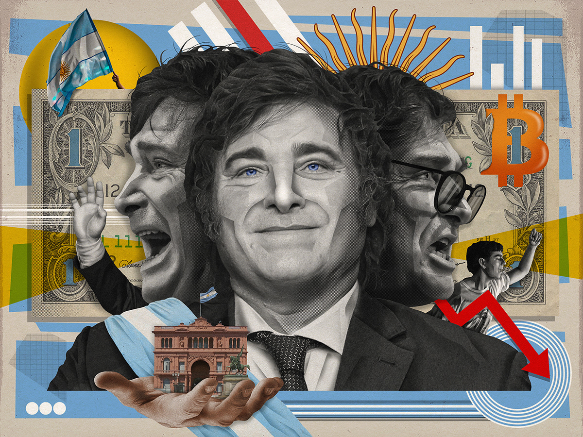 Politica argentina buenos aires portrait photoshoot collage artwork Digital Art  ILLUSTRATION  Javier Milei