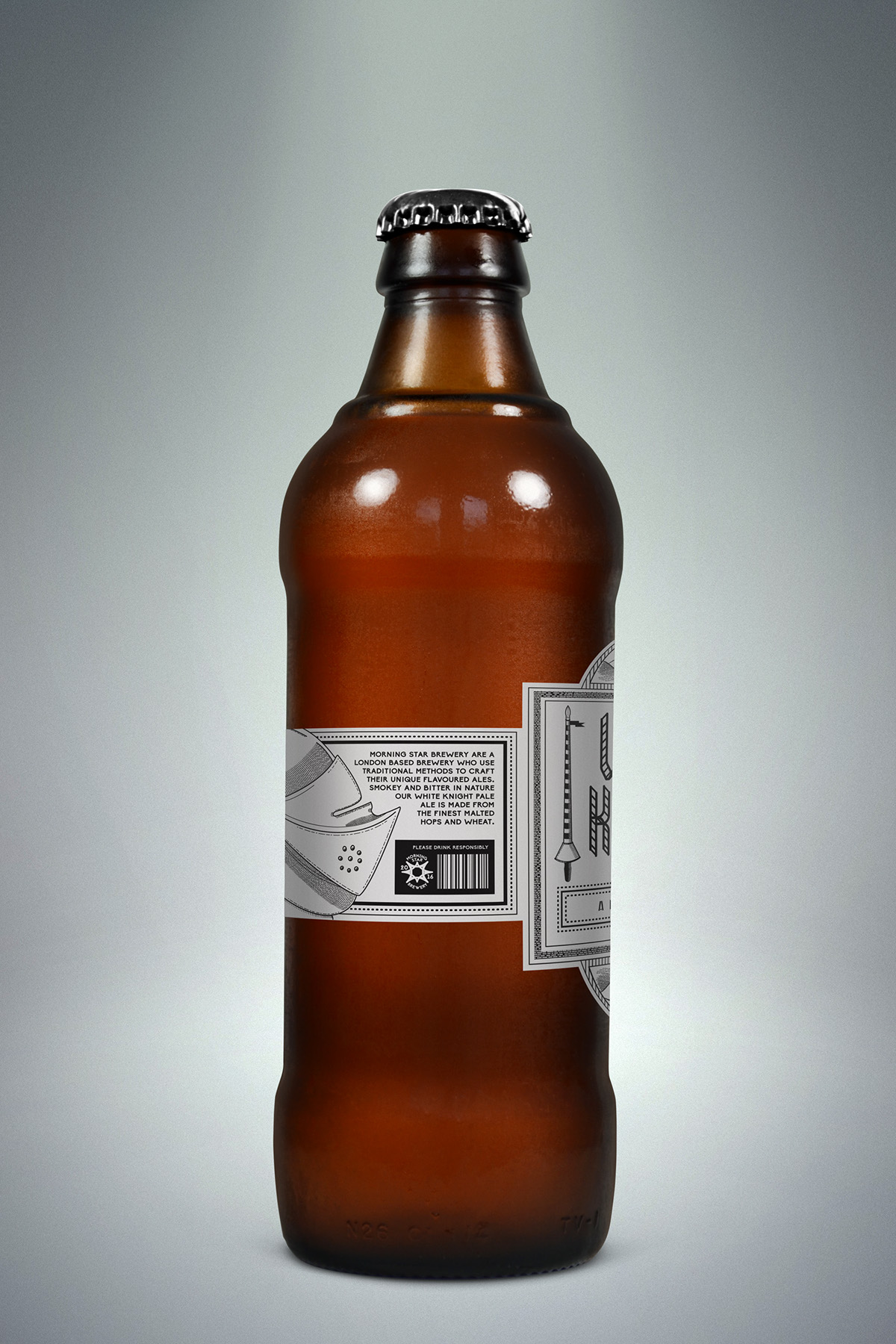 Adobe Portfolio beer bottle ale Label old fashioned traditional medieval monochrome