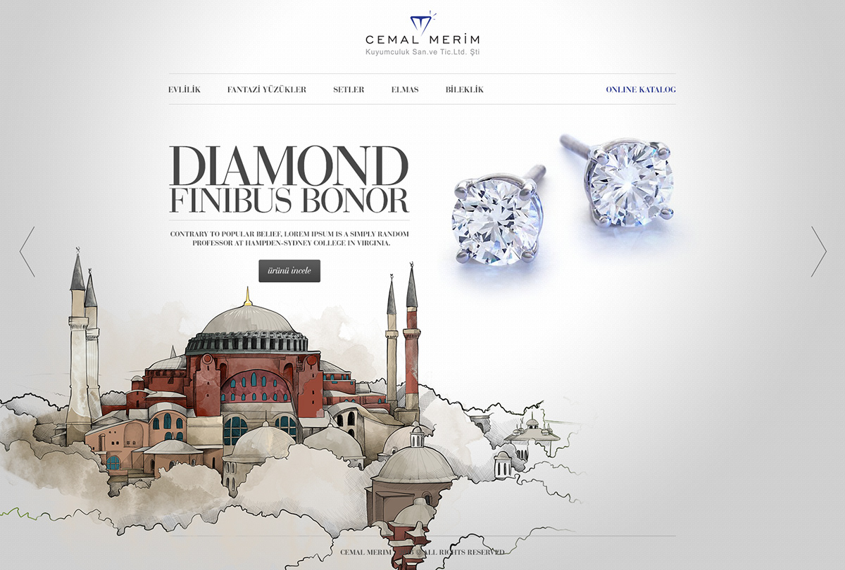 jewelry website flat website UI & UX design freelance istanbul designer freelance art director homepage design