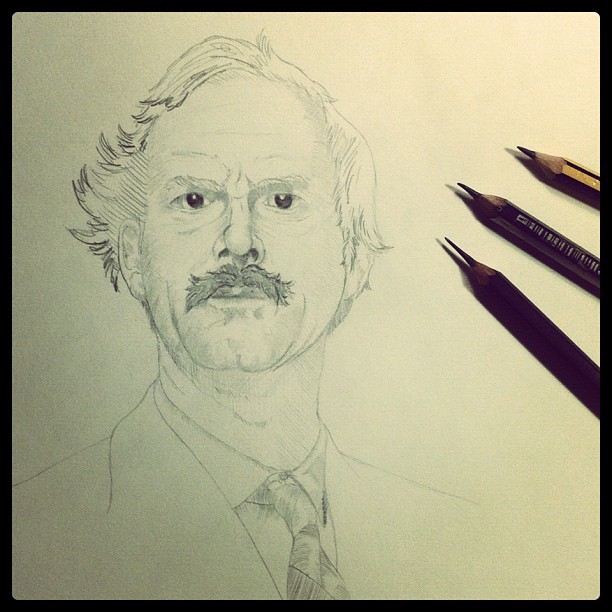 Movember portrait Portraiture basil fawlty John Cleese charity typographic HAND LETTERING illustrated