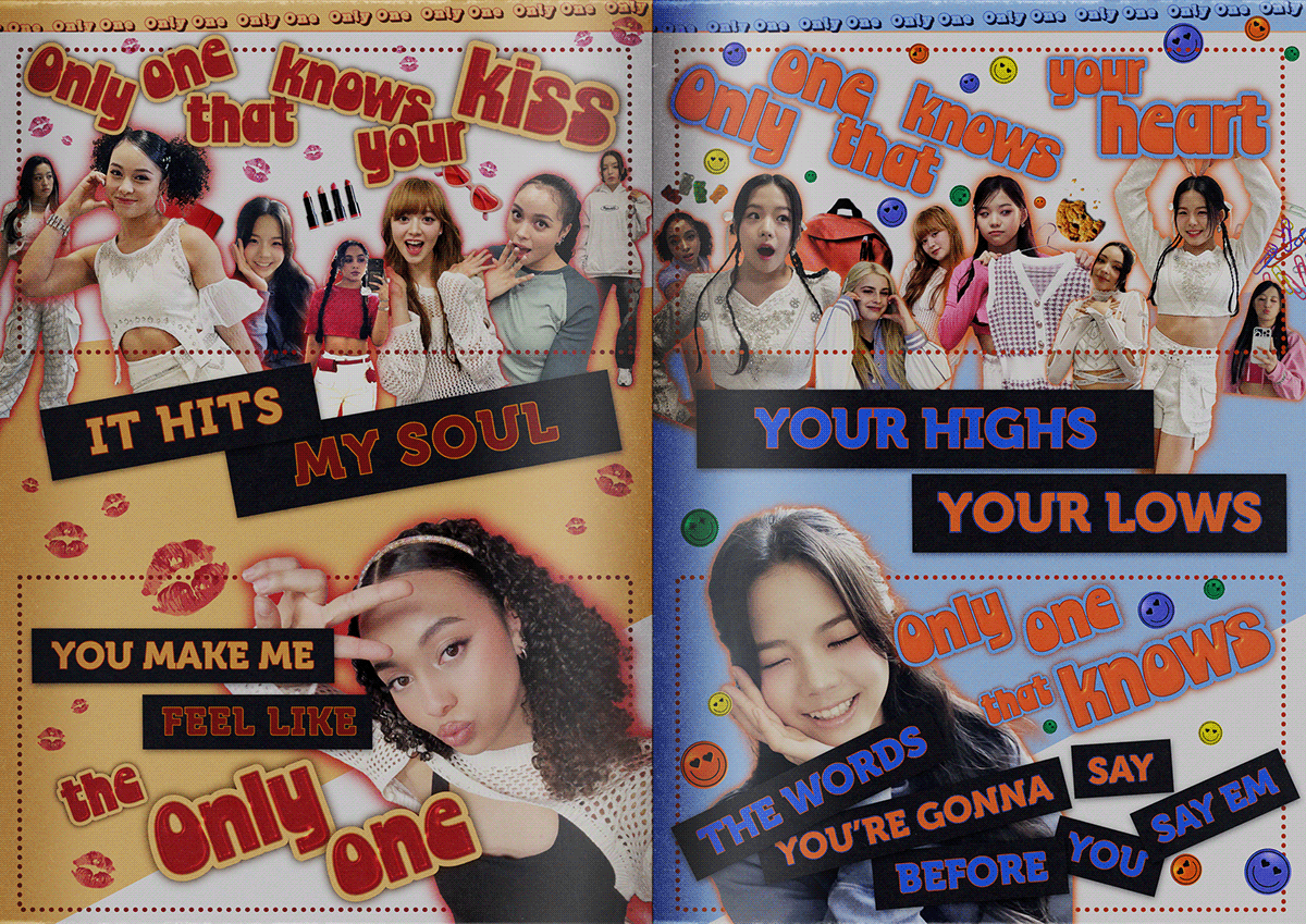 motion graphics  only One k-pop Lyrics Video music video JYP magazine kinetic typography vcha