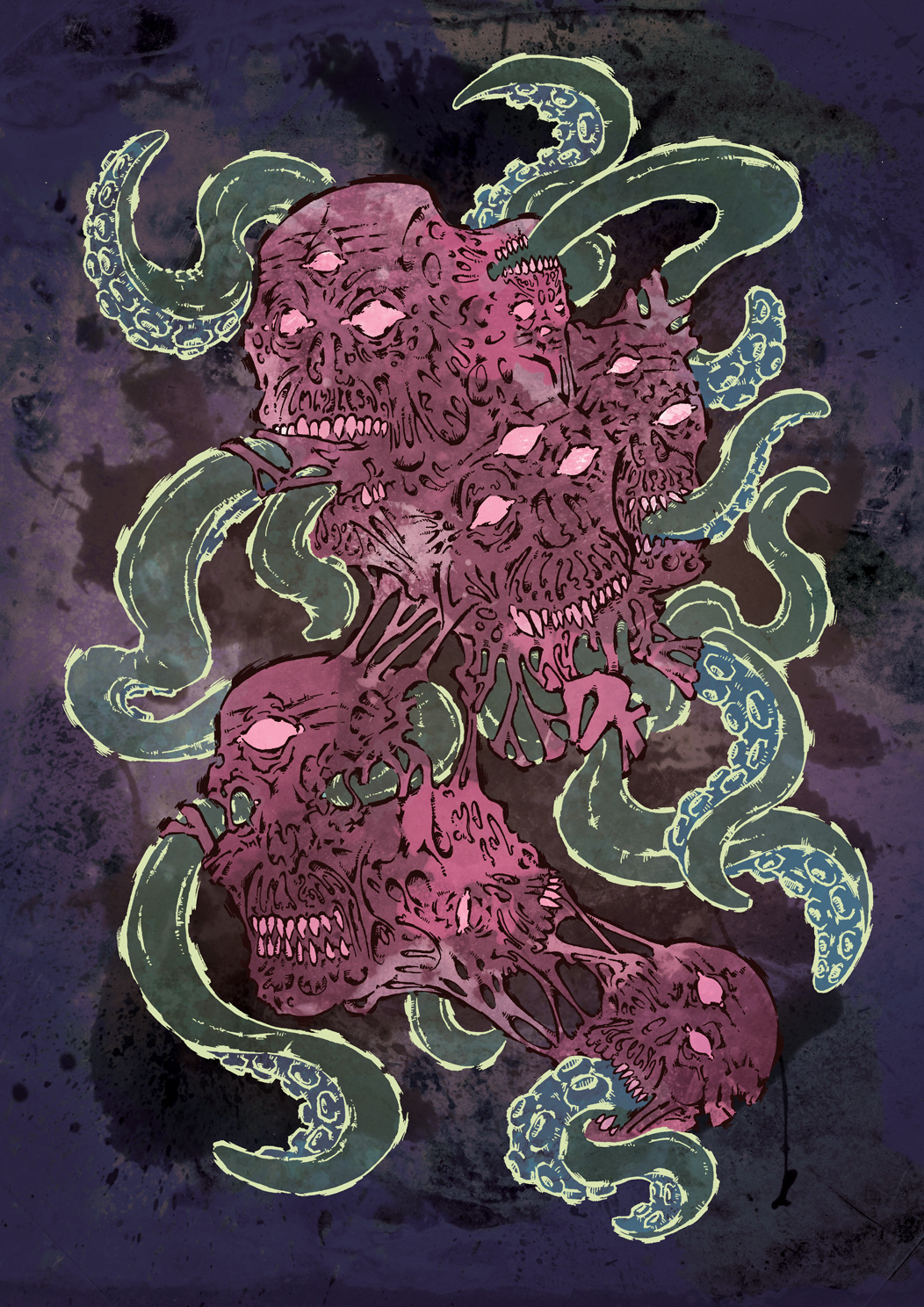 skulls tentacles Space  caveiras tentaculos espaço texture